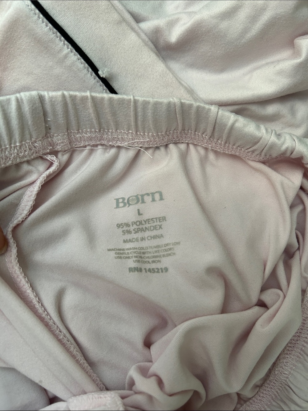 Light Pink Pajama Set with Black - Picture 2 of 2